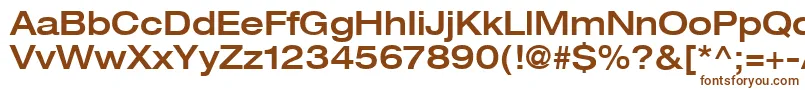 Heaveneticaextd6Medsh-fontti – ruskeat fontit valkoisella taustalla