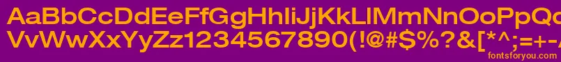 Heaveneticaextd6Medsh Font – Orange Fonts on Purple Background