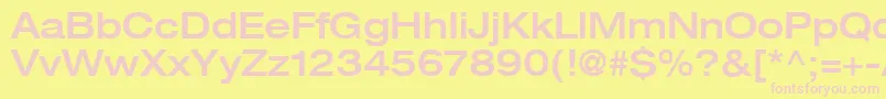 Fonte Heaveneticaextd6Medsh – fontes rosa em um fundo amarelo