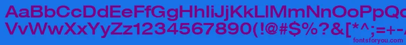 Heaveneticaextd6Medsh Font – Purple Fonts on Blue Background