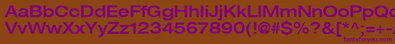 Heaveneticaextd6Medsh Font – Purple Fonts on Brown Background