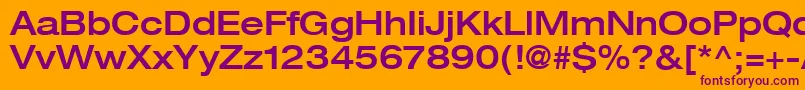 Czcionka Heaveneticaextd6Medsh – fioletowe czcionki na pomarańczowym tle