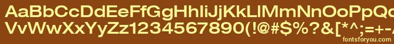 Heaveneticaextd6Medsh-fontti – keltaiset fontit ruskealla taustalla