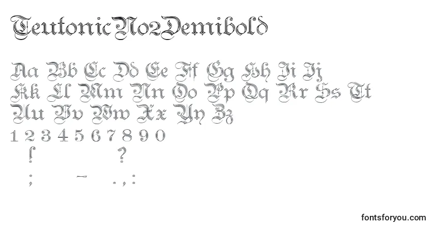 Шрифт TeutonicNo2Demibold – алфавит, цифры, специальные символы