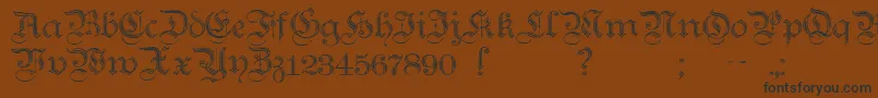 TeutonicNo2Demibold-Schriftart – Schwarze Schriften auf braunem Hintergrund