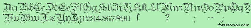 TeutonicNo2Demibold-Schriftart – Schwarze Schriften auf grünem Hintergrund