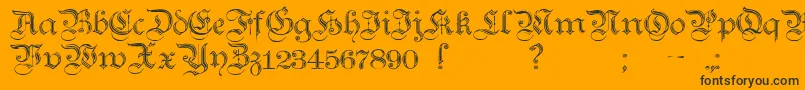Czcionka TeutonicNo2Demibold – czarne czcionki na pomarańczowym tle