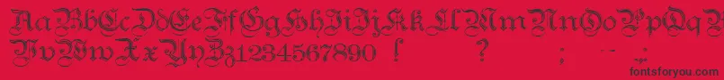 Шрифт TeutonicNo2Demibold – чёрные шрифты на красном фоне