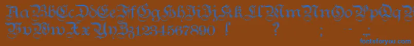 Czcionka TeutonicNo2Demibold – niebieskie czcionki na brązowym tle