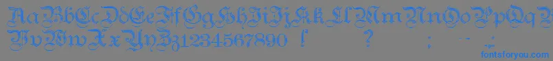 フォントTeutonicNo2Demibold – 灰色の背景に青い文字