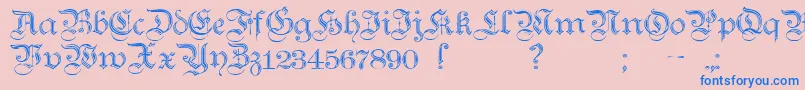 Czcionka TeutonicNo2Demibold – niebieskie czcionki na różowym tle