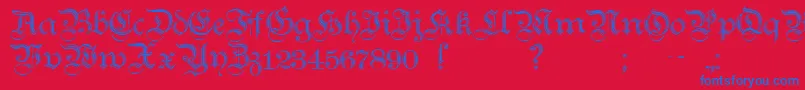 TeutonicNo2Demibold-fontti – siniset fontit punaisella taustalla