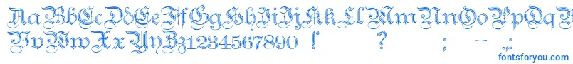 フォントTeutonicNo2Demibold – 白い背景に青い文字