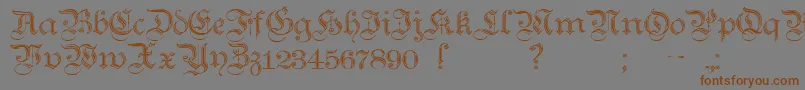 Czcionka TeutonicNo2Demibold – brązowe czcionki na szarym tle