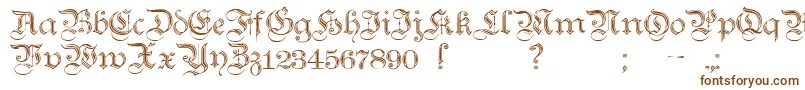 TeutonicNo2Demibold-fontti – ruskeat fontit valkoisella taustalla