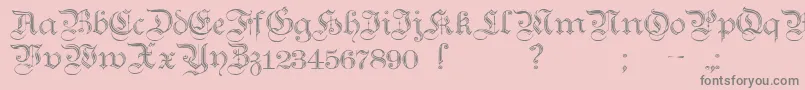 フォントTeutonicNo2Demibold – ピンクの背景に灰色の文字