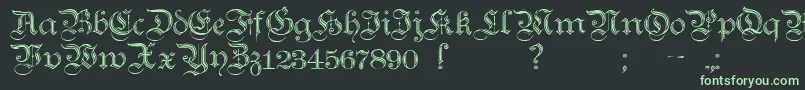 TeutonicNo2Demibold-Schriftart – Grüne Schriften auf schwarzem Hintergrund