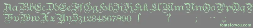 TeutonicNo2Demibold-fontti – vihreät fontit harmaalla taustalla