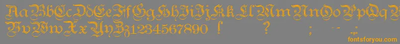 TeutonicNo2Demibold-Schriftart – Orangefarbene Schriften auf grauem Hintergrund