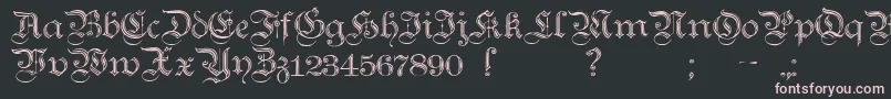 TeutonicNo2Demibold-Schriftart – Rosa Schriften auf schwarzem Hintergrund