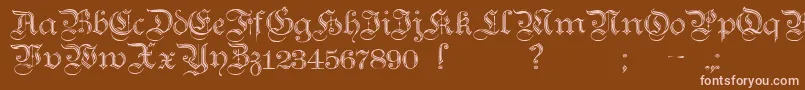 TeutonicNo2Demibold-Schriftart – Rosa Schriften auf braunem Hintergrund