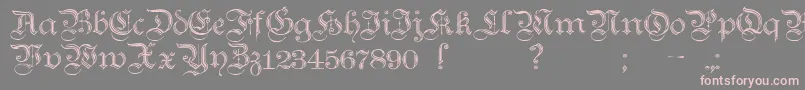 TeutonicNo2Demibold-Schriftart – Rosa Schriften auf grauem Hintergrund