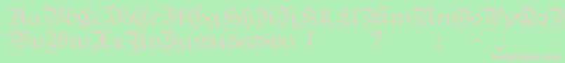 TeutonicNo2Demibold-fontti – vaaleanpunaiset fontit vihreällä taustalla