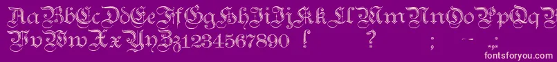 Шрифт TeutonicNo2Demibold – розовые шрифты на фиолетовом фоне