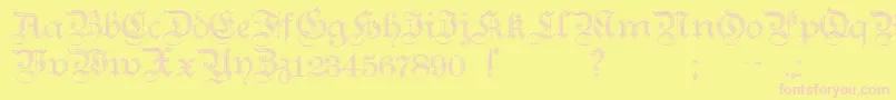 TeutonicNo2Demibold-Schriftart – Rosa Schriften auf gelbem Hintergrund