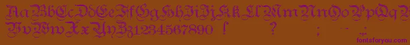 フォントTeutonicNo2Demibold – 紫色のフォント、茶色の背景