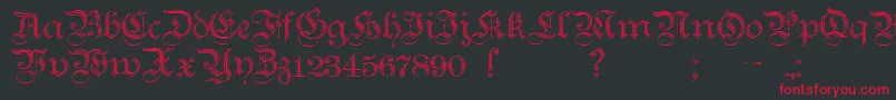 TeutonicNo2Demibold Font – Red Fonts on Black Background