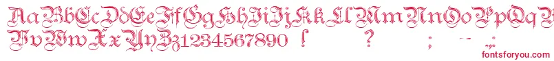TeutonicNo2Demibold-Schriftart – Rote Schriften auf weißem Hintergrund