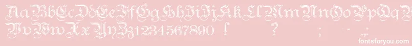 TeutonicNo2Demibold-Schriftart – Weiße Schriften auf rosa Hintergrund