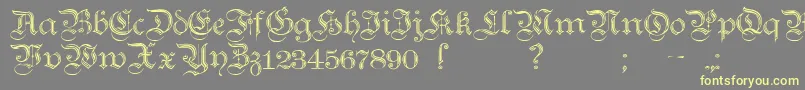 TeutonicNo2Demibold-Schriftart – Gelbe Schriften auf grauem Hintergrund