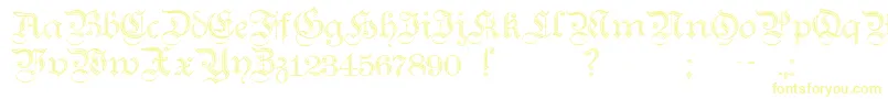 TeutonicNo2Demibold-fontti – keltaiset fontit valkoisella taustalla