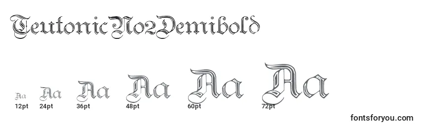 Größen der Schriftart TeutonicNo2Demibold