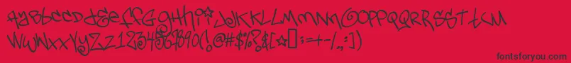 Tagsxtreme2 Font – Black Fonts on Red Background