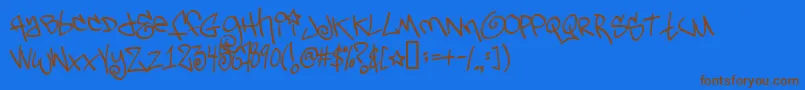 Tagsxtreme2 Font – Brown Fonts on Blue Background