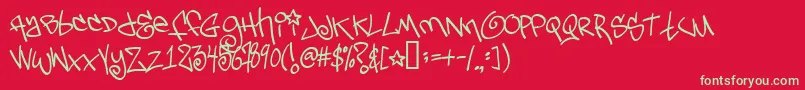 Tagsxtreme2 Font – Green Fonts on Red Background