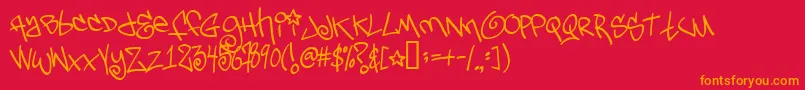 Tagsxtreme2 Font – Orange Fonts on Red Background