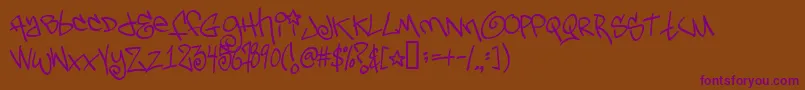 Tagsxtreme2 Font – Purple Fonts on Brown Background