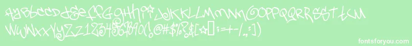 フォントTagsxtreme2 – 緑の背景に白い文字