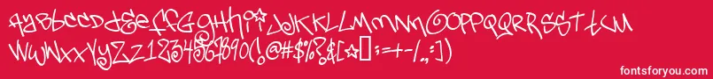 Tagsxtreme2 Font – White Fonts on Red Background