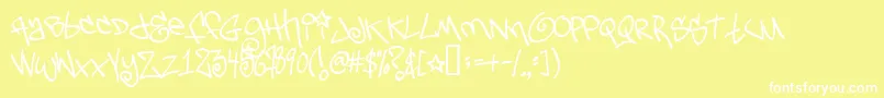 Tagsxtreme2 Font – White Fonts on Yellow Background