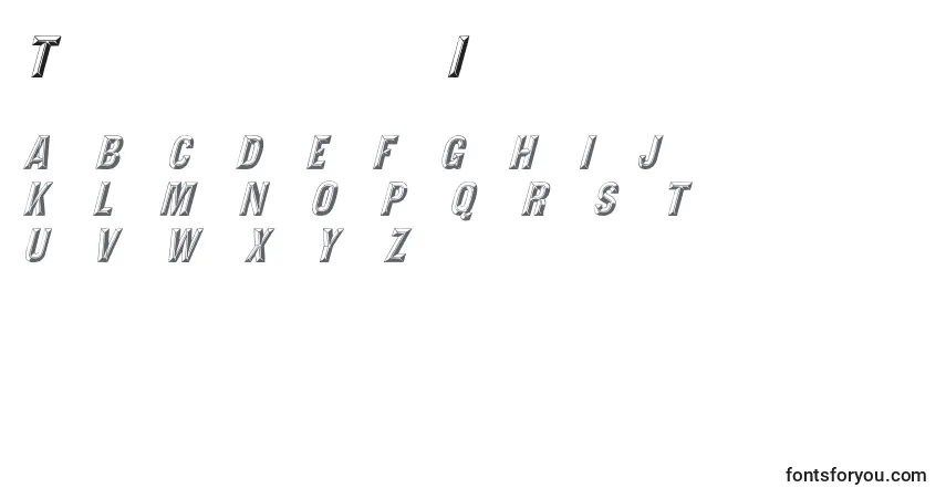 Fuente TejaratchiItalic - alfabeto, números, caracteres especiales