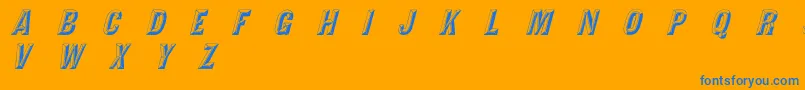 TejaratchiItalic Font – Blue Fonts on Orange Background
