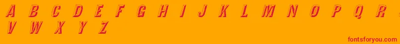 TejaratchiItalic-Schriftart – Rote Schriften auf orangefarbenem Hintergrund