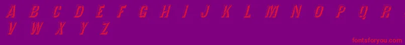 TejaratchiItalic-Schriftart – Rote Schriften auf violettem Hintergrund