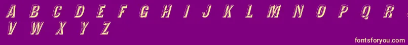 TejaratchiItalic Font – Yellow Fonts on Purple Background