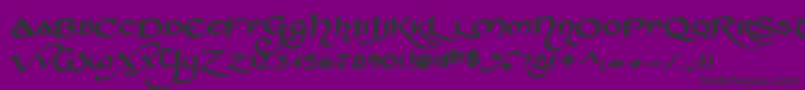 フォントStched – 紫の背景に黒い文字